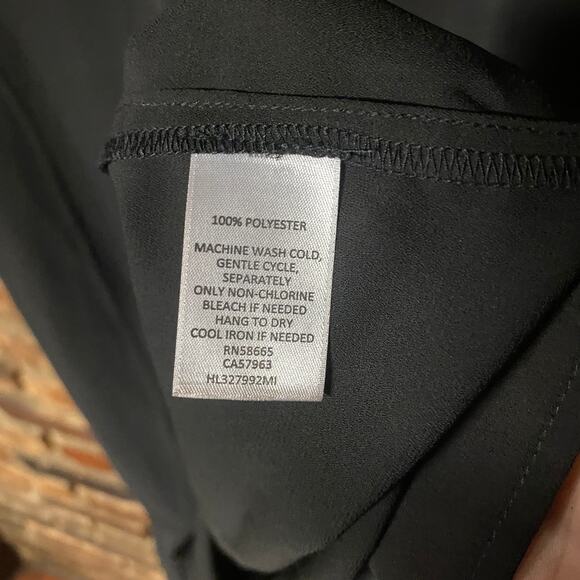 Hinge Black Long Sleeve Mini V-Neck Shift Dress Women's Size Small - Picture 5 of 6